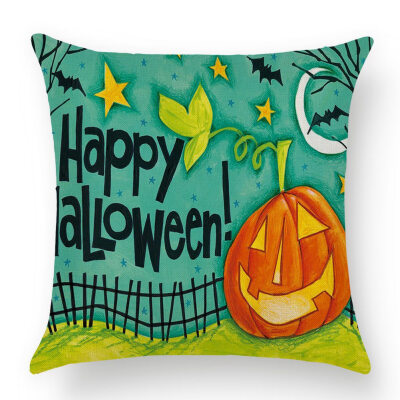 

Halloween Theme Linen Pillow Case Cover Ghost Witch Pumpkin throw pillow case Party Supplies