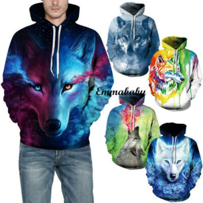 

Mens Hoodies Sweatshirt 3D Pullover Hooded Jacket Coat Outwear Jumper Tops