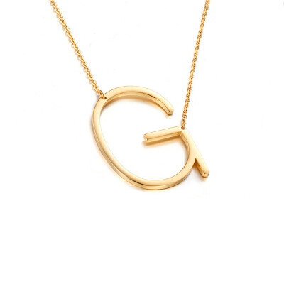 

New fashion Gold Stainless Steel 26 Alphabet Letter Pendant initial Necklace for Women Fashion Jewelry Choker Girl Collier