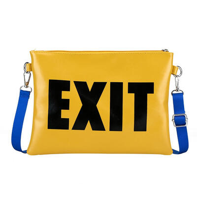 

Fashion Women Letter EXIT Print Shoulder Bags PU Crossbody Messenge Bag