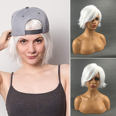 

〖Follure〗Womens Fashion Wig White Synthetic Hairshort Wigs hair Wave Wig