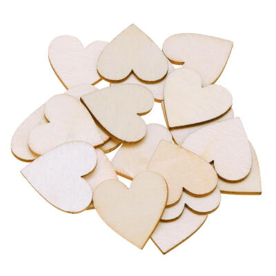 

50pcs Wooden Heart Birthday Party Supplies Photo Props Wedding Decoration