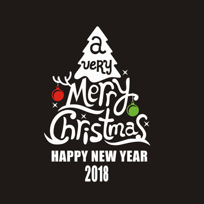 

Gobestart New Year 2018 Merry Christmas Wall Sticker Home Shop Windows Decals Decor