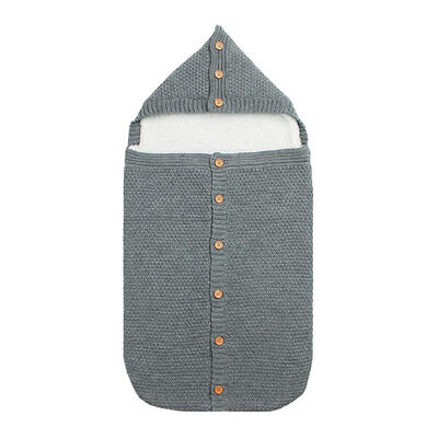 

Toddler Thicken Warm Hooded Baby Sleeping Bag Knitted Swaddle Wrap Blanket