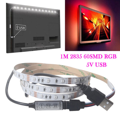 

Gobestart 5V 2835 60SMD 100CM RGB LED Strip Light Bar TV Back Lighting Kit