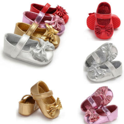 

2019 Toddler Baby Newborn Girls Soft Soled Princess Bowknot Shoes Prewalker