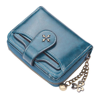 

Women Wallet PU Foldable Short Zipper Coin Purses Clutch Card Phone Holder