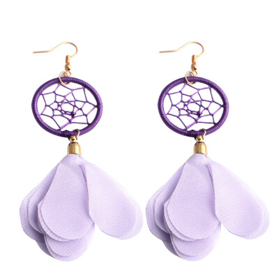 

Ethnic Women Dreamcatcher Fabric Pendant Hook Ear Drop Dangle Earrings Jewelry