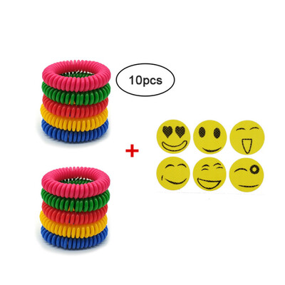 

〖Follure〗10 PCS Natural Repellent Wristbands And 1 PCS Emoji Anti Mosquito Stickers