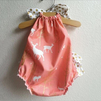 

Newborn Infant Baby Girls Deer Print Romper Bodysuits Playsuit