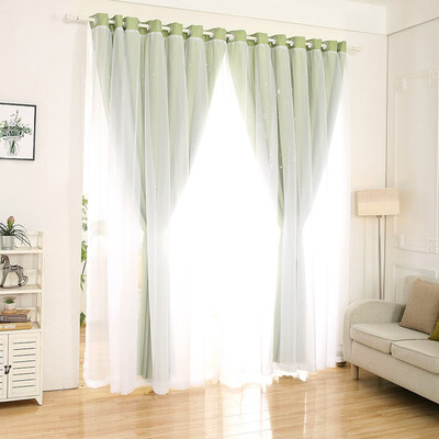 

XINJINGANYIJIA Princess style childrens room shade cloth curtains stars 15539
