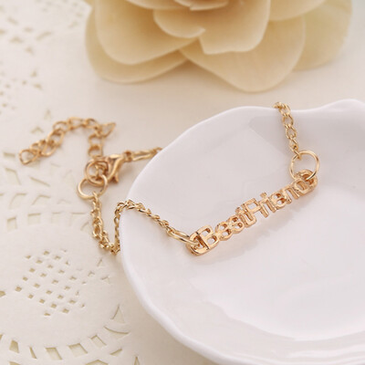 

Newest Unisex Fashion Letters Friendship Chain Bracelet Jewelry Gifts for Best Friend