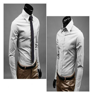 

SUNSIOM Mens Casual Shirt Long Sleeve Slim Fit Solid Shirts Cotton Dress Shirts Tops