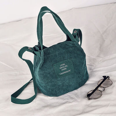 

2019 Brand Designer Handbags Fashion Corduroy Shoulder Bags Soft Letter Print Reusable Shopping Bags Top Quality Travel Bags