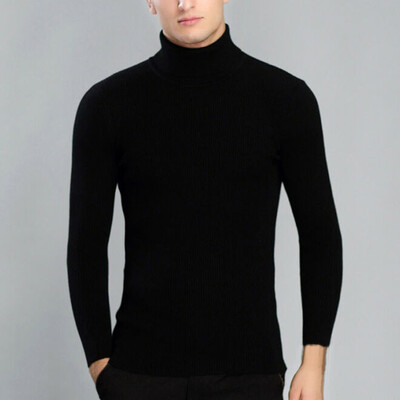 

Mens Casual Slim Fit Knitted Sweater Turtleneck Jumper Knitwear Pullover 2019