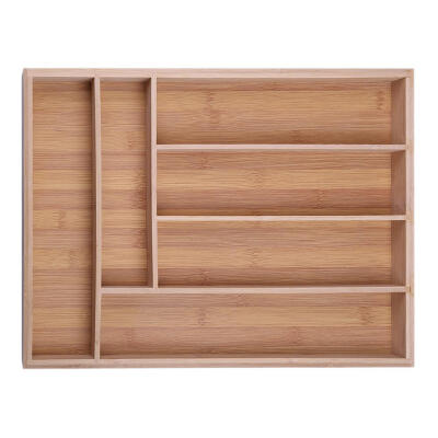 

Bamboo Drawer Organizer Flatware Storage Box Kitchenware Drawer Divider