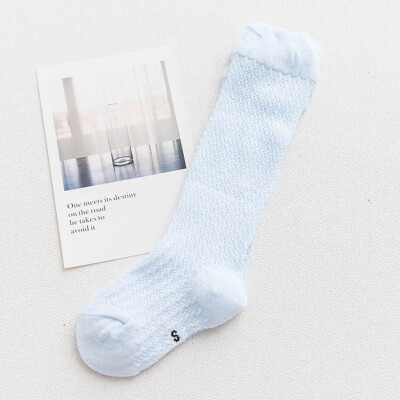 

baby Summer mesh breathable thin baby socks long tube solid color high tube baby socks anti-mosquito cotton