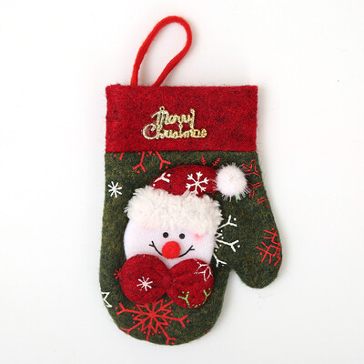

Cute Christmas Glove Shaped Tableware Holder Bag Fork Spoon Pocket Cutlery Pouch