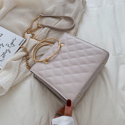 

North bag 2019 new Korean version of Joker rhombic shoulder slung portable chain bag leisure ring small square bag