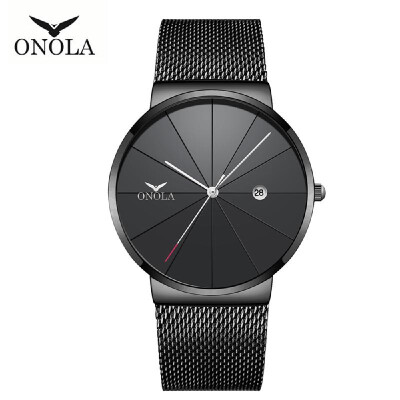 

ONOLA 3804 Men Quartz Watch Steel Band Fashion Multifunction Wristwatch 3ATM Calendar Date Display Watches