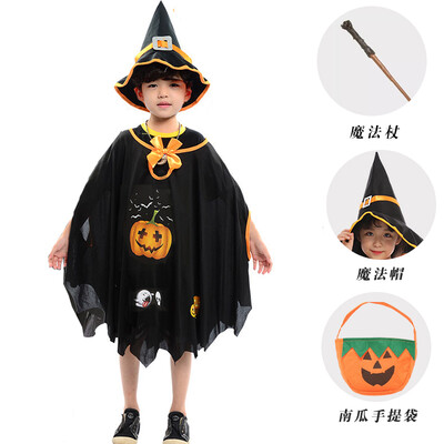 

Halloween costume children boys&girls ice blue 3 piece set mask cloak cloak props cosplay decoration boys&girls kindergarten performance dress show cost