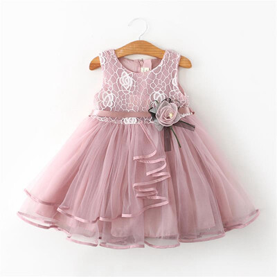 

Floral Toddler Baby Girl Sleeveless Dress Princess Pageant Lace Tutu Dress 6M-5Y