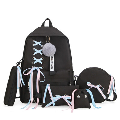 

5-Piece Backpack Set -Large school bags for teenage girls backpack women