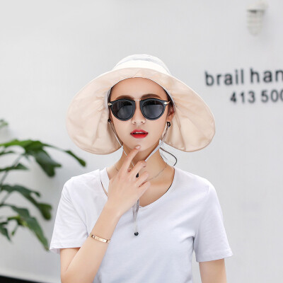 

Hat Female Summer Sun Cap Korean version sunshade cap UV-proof foldable outdoor sunscreen big beach cap