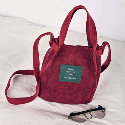 

2019 Brand Designer Handbags Fashion Corduroy Shoulder Bags Soft Letter Print Reusable Shopping Bags Top Quality Travel Bags