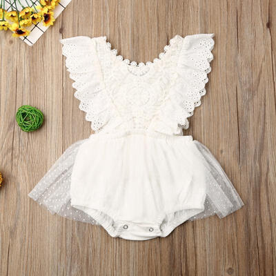

Lovely Baby Girl Clothes Flower Lace Romper Dress Bodysuit Outfits 0-24M