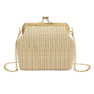 

Fashion Straw Shoulder Messenger Handbags Beach Women Chain Crossbody Bags