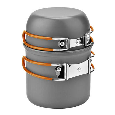 

DS-101 Outdoor Camping Cookware Set Portale Orange Handle Tableware Pot