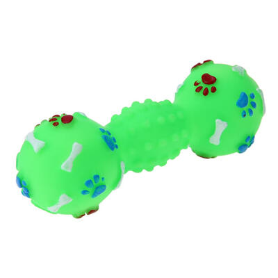 

Dog Toys Dotted Dumbbell Shaped Dog Squeeze Squeaky Pet Chew Toy