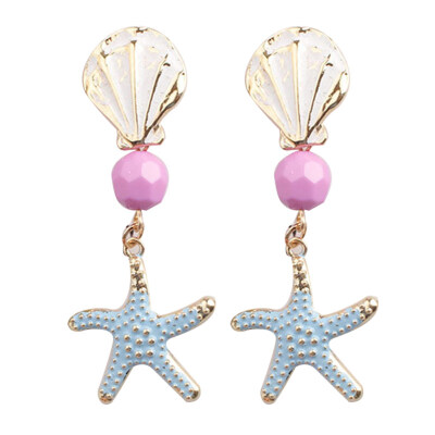 

Summer Beach Women Shell Starfish Ball Drop Dangle Stud Earrings Jewelry Gift