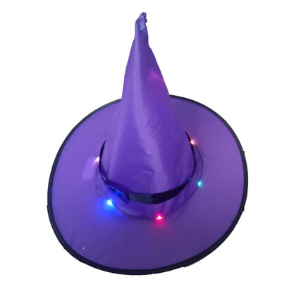 

LED Light Up Halloween Witch Hat Battery Powered Glowing In Dark Party Hat Hanging Halloween Decoration Party Supplies 5 Color