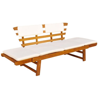 

Garden Bench with Cushions 2-in-1 748 Solid Acacia Wood