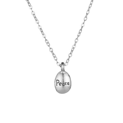 

Fashion Jewelry Peace Word Pebbles Pendant Necklace For Women