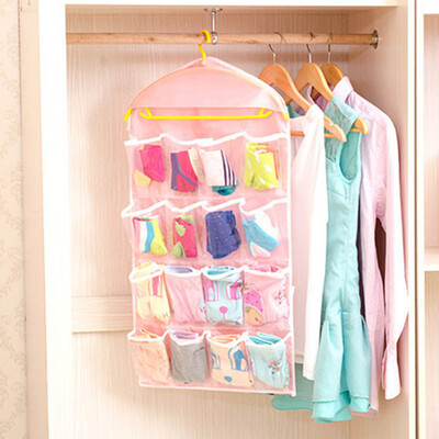 

New Popular Foldable Storage Bag 16 Pockets Hanging Bag Socks Shoe Toys Underwear Storage Tidy Wall Hanging Closet Organizer