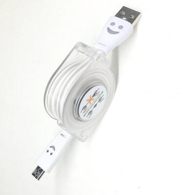 

Micro USB Cable 33ft Retractable Android Data Cable With Luminous Smiling Face For Samsung Nexus Kindle HTC LG Sony -1m