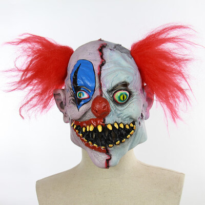 

Creative Natural Latex Halloween Bar Party Supplies Waterproof Environment-friendly Scary Latex Plush Clown Mask