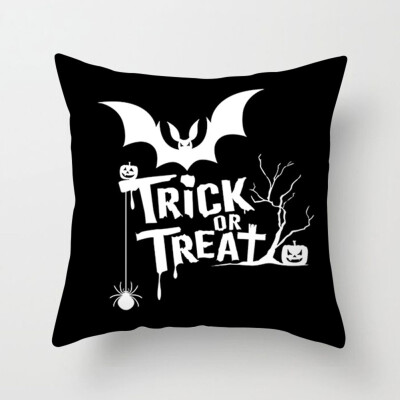 

18&39&39 New Halloween Pillowcase Ghost Witch Pumpkin Cushion Cover Skull Throw Pillow Case Decor