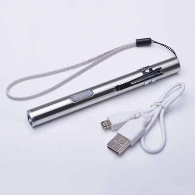 

Mini Portable Stainless Steel Charging USB LED Rechargeable Light Small Pocket Flashlight Torch Lamp Camping Outdoor Tools Torch