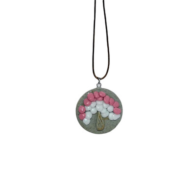 

New Apple Tree\White Birch Handwoven Ceramic Necklace Korea Wax Rope Adjustable Jewelry