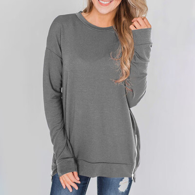 

2019 Womens Long Sleeve Fit Spring Thin Sweatshirt Loose T-Shirt Blouses Tops