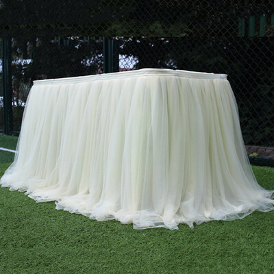 

Multi colors table skirt Tutu tulle fabric for wedding party Table decoration textile for home tablecloths accessories