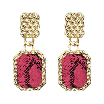 

ZA Geometric Snake Leopard Drop Earrings For Women Boho Long Big Rectangle Dangle Earring Vintage Statement Earings EK303