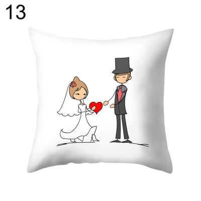

Love Wedding Bride Groom Pillow Case Cushion Cover Sofa Car Bedroom Decoration
