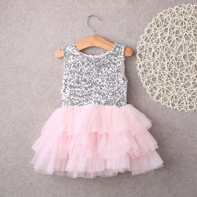 

UK Kids Baby Flower Girl Dress Sequins Bowknot Party Wedding Bridesmaid Dresses