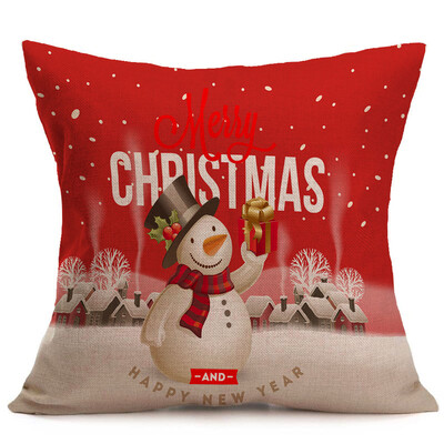 

Tailored Merry Christmas Linen Pillow Cases Sofa Cushion Cover Home Decoration