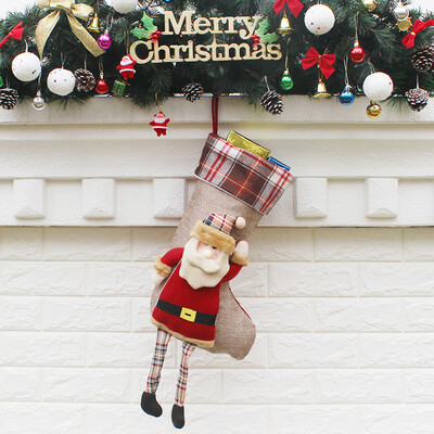 

Toponeto Candy Bag Christmas Gifts Tree Ornament Stocking Santa Claus Snowman Sock Decor